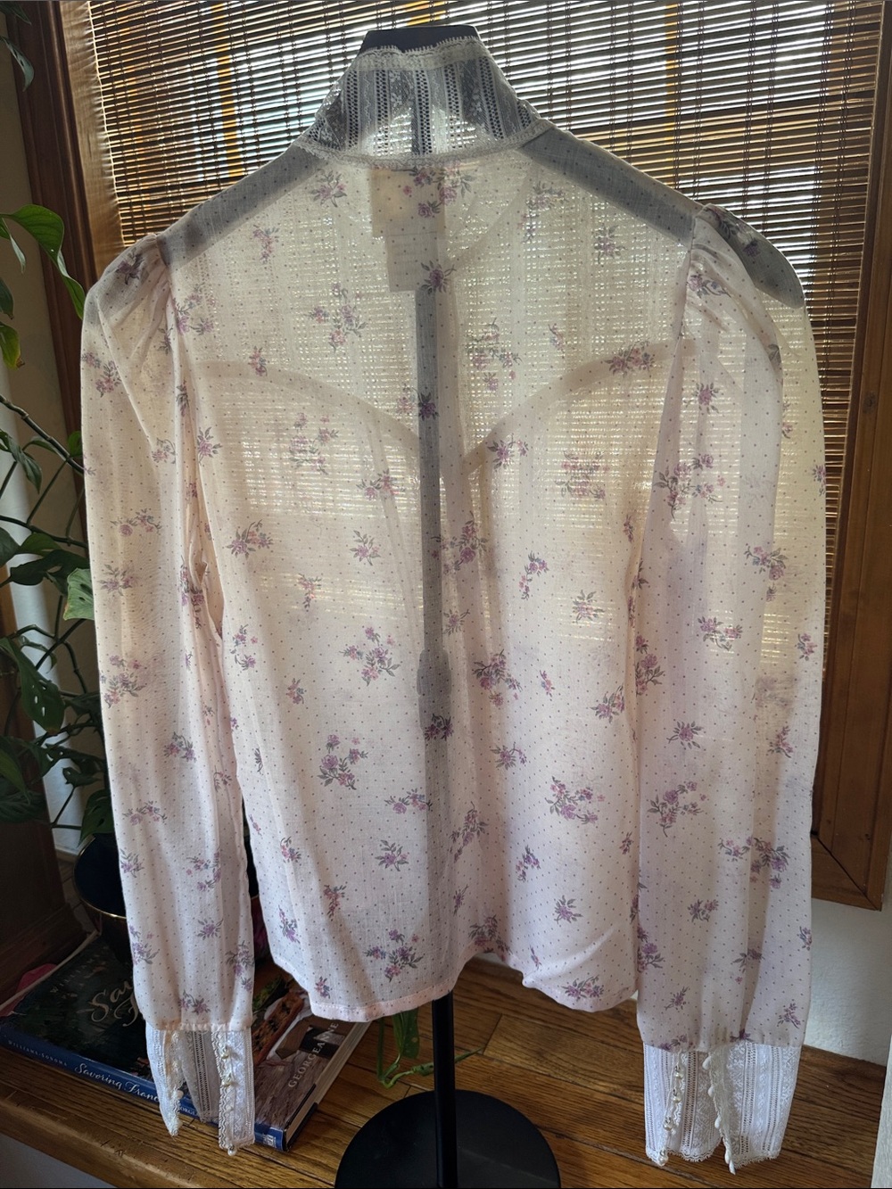RARE 1981 Gunne Sax Sheer skirt top set cottagecore floral Two-Piece bridal prom - Picture 4 of 16